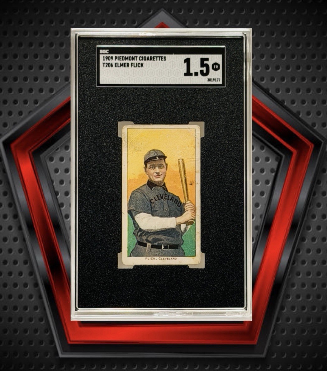 Elmer Flick *SGC 1.5* 1909-11 T206 Piedmont 150 Vintage Baseball Cleveland MLB