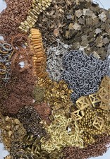 Vintage Chain Jewelry Lot Mixed Metal Heavy Designer Repurpose Craft Supply