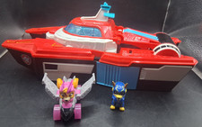 Paw Patrol The Mighty Movie Pup Squad Aircraft Carrier with 2 Figures