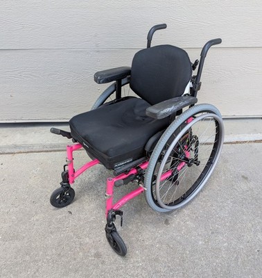 Quickie 2 Lite 14'' x 18'' Manual Folding Wheelchair - Pink