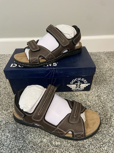 Sandali Uomo Dockers Newpage Marrone - Comodi Con Cinturino, Nuovi In Scatola