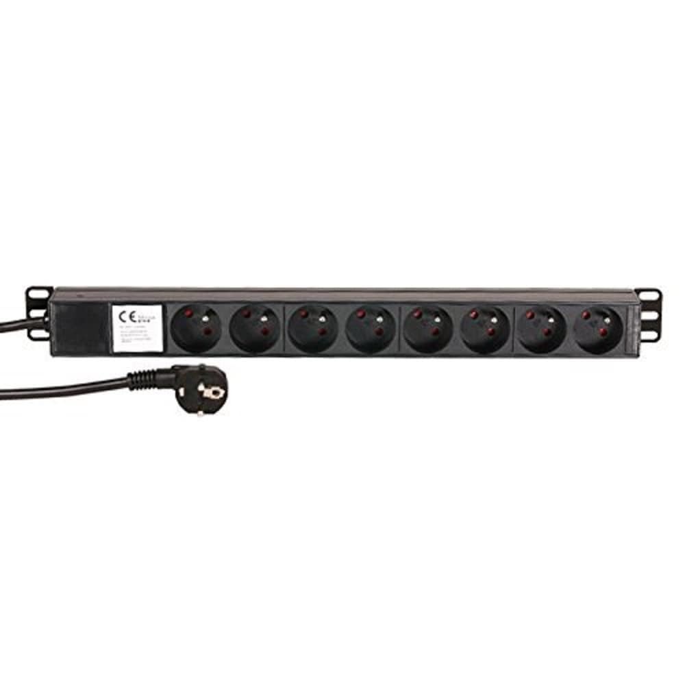 Multiprise secteur bloc 8 prises pour rack de distribution électrique 1U