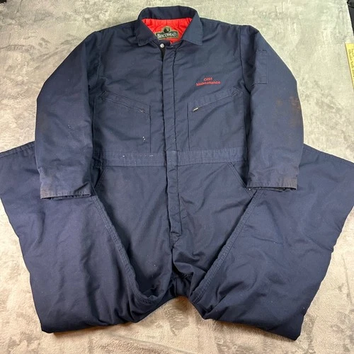 Bercowear Berne Navy Insulated Work Coveralls Quilted Lining CBH Maintenance L - product listing photo