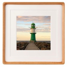Zibrelte 12x12 Wood Picture Frame w/Mat for 8x8/10x10 Photos Square Wall Mount