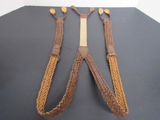 Leather Braided Suspenders with Adjustable Y-...
