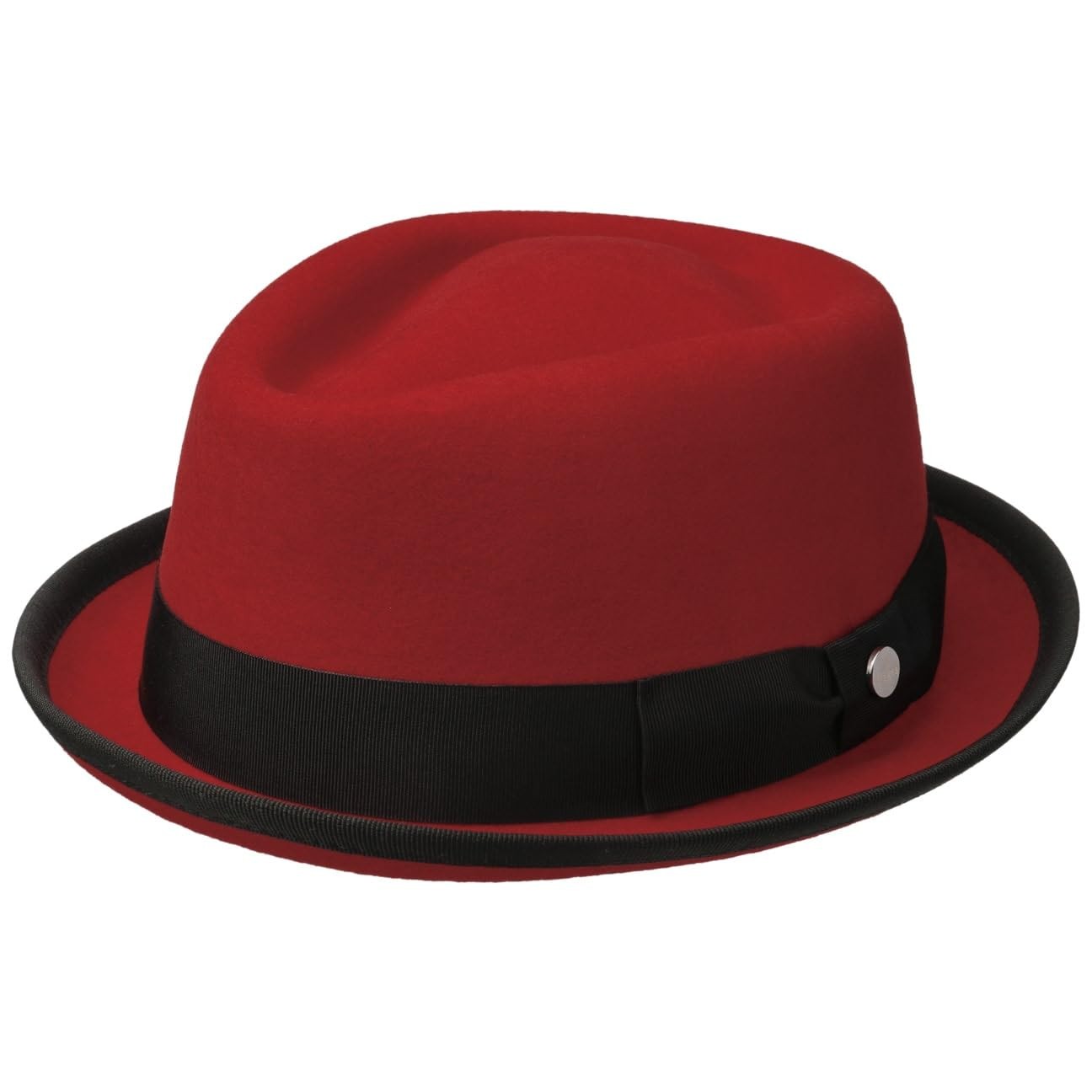 Red Fedora Pork Pie Hat for Women & Men - Sizes 7 to 7 1/8-image