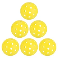 6 Pack Outdoor Pickleball Balls 40 Holes Pickleball USA Yellow