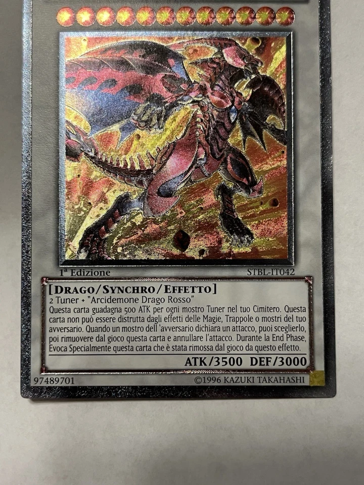 Red Nova Dragon STBL-IT042 Ultimate Rare 1st Edition Italian Light Play YuGiOh! - Image 3 of 4