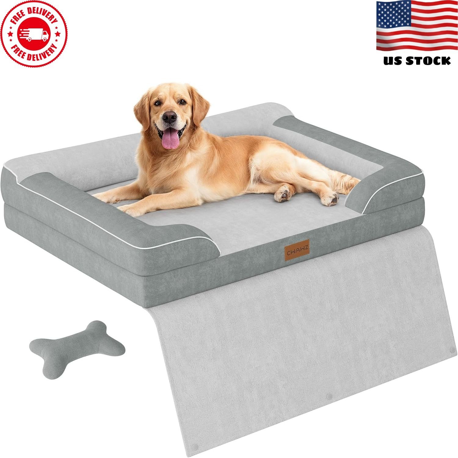 Extra Large Orthopedic Dog Bed with Cooling Gel Memory Foam & Waterproof Cover - XL Size
