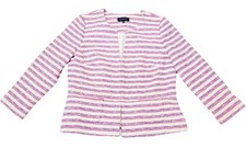Talbots Stripe Tweed Jacket Blazer Preppy Pink Purple Easter Spring Sz 10