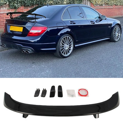 Gloss Black Rear Trunk Spoiler Lip Roof Tail Wing For MERCEDES BENZ W204