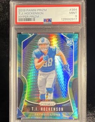 Panini Prizm 2019 T.J. Hockenson RC #364 Hyper Prizm 123/175 PSA 9 Sequence #!