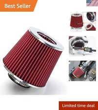 Red Universal Clamp-on 3 Air Intake Filter - Enhance Engine Performance