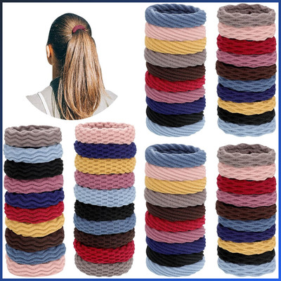 60 Haargummis Baumwolle Nahtlos Elastisch für Pferdeschwanz Set