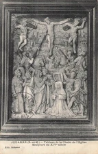 77 JOUARRE painting of the pulpit of the Church 18820