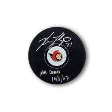 Nick Foligno Autographed Ottawa Senators Hockey Puck Inscribed NHL Debut