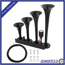 12V / 24V 185db Super Loud Four Trumpet Air Horn for Truck/ Car / Vehicle New