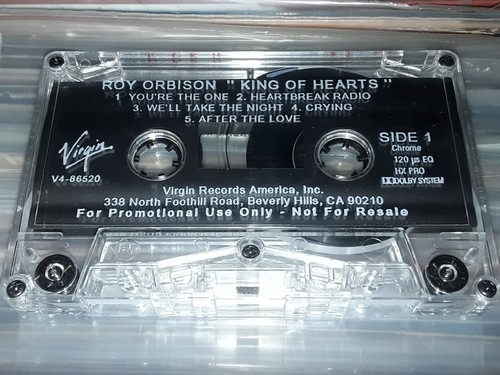 ROY ORBISON KING OF HEARTS CASSETTE TAPE VIRGIN PROMO ALTERNATE ADVANCE ISSUE - Picture 4 of 4