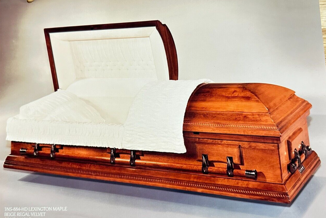 Batesville Casket Lexington Maple Beige Regal Funeral  Print Ad Oddity