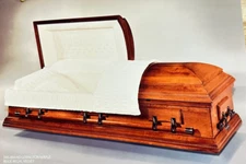 Batesville Casket Lexington Maple Beige Regal Funeral  Print Ad Oddity