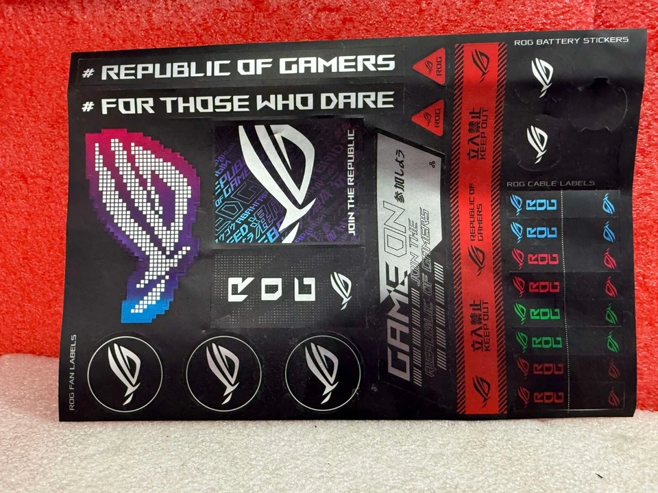 Genuine ASUS ROG Decals stickers Set. 21cm X 14cm - Image 2 of 4