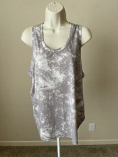All In Motion Women’s Gray/Brown Tie Dye Racerback Round Neck Active Tank s XXL