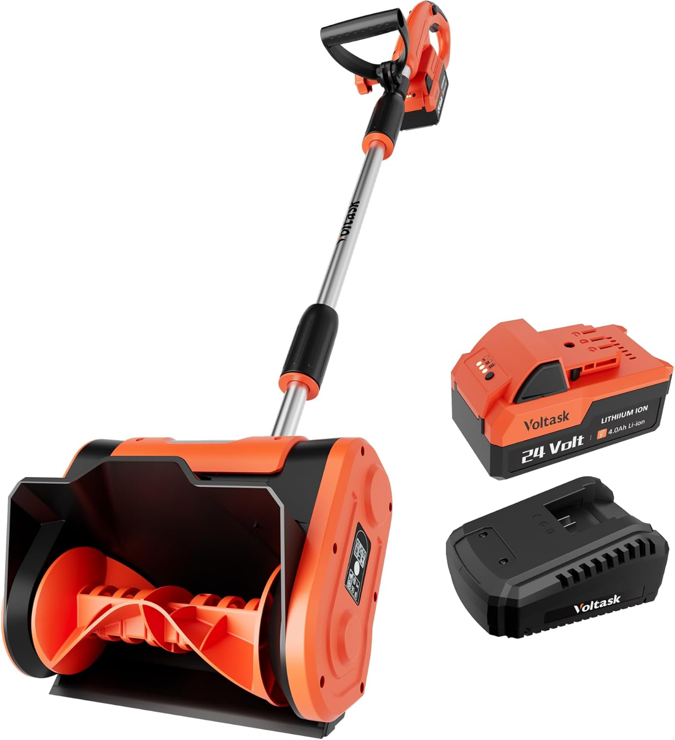 VOLTASK Cordless Snow Shovel - 24V | 11-Inch | 4-Ah Cordless Snow Blower, Batter