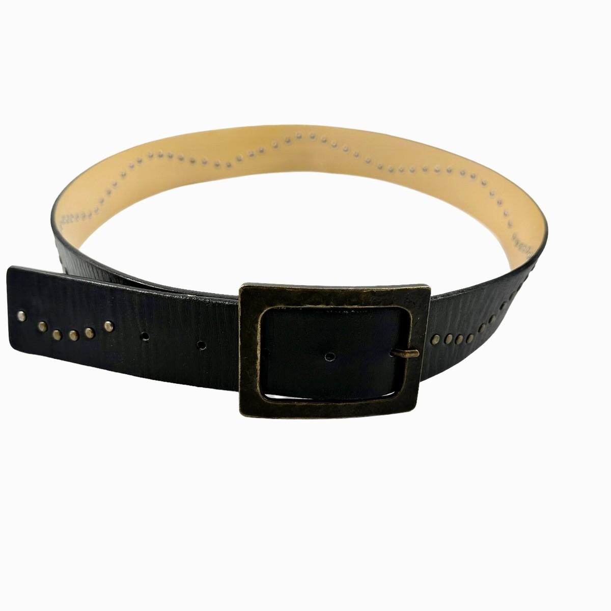 Wave 100% Leather Rivet studded western boho Belt made in  display picture 1