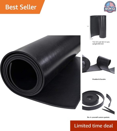 Neoprene Rubber Sheet, 12W x 1 ft.L x 3/8Thick, 60A, Plain