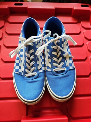 Vans Blue And White Checker Van's  US Youth  Size 7 BD
