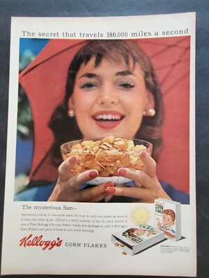 Kellogg's Corn Flakes-The Mysterious Sun-Travels 186,000 Miles Sec-Print Ad 1956
