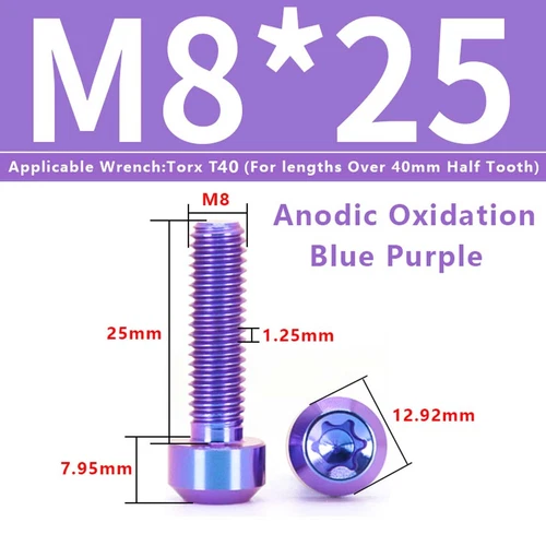 M4M5M6M8M10 Titanium Bolts Taper Cone Socket Head Motorcycle Modification Screws - Picture 40 of 205