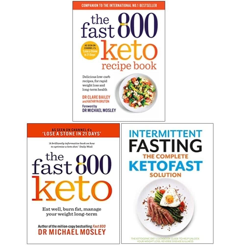 Fast 800 Keto Recipe,Fast 800 Keto Dr Michael Mosl,KETOFAST Solution 3 Books Set