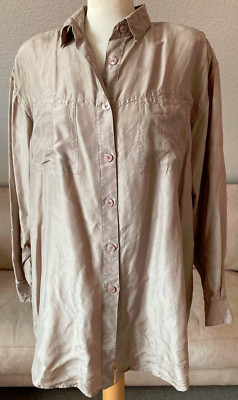 Feminine line stop over timeless stylish beautiful women's blouse size 38 Brown
