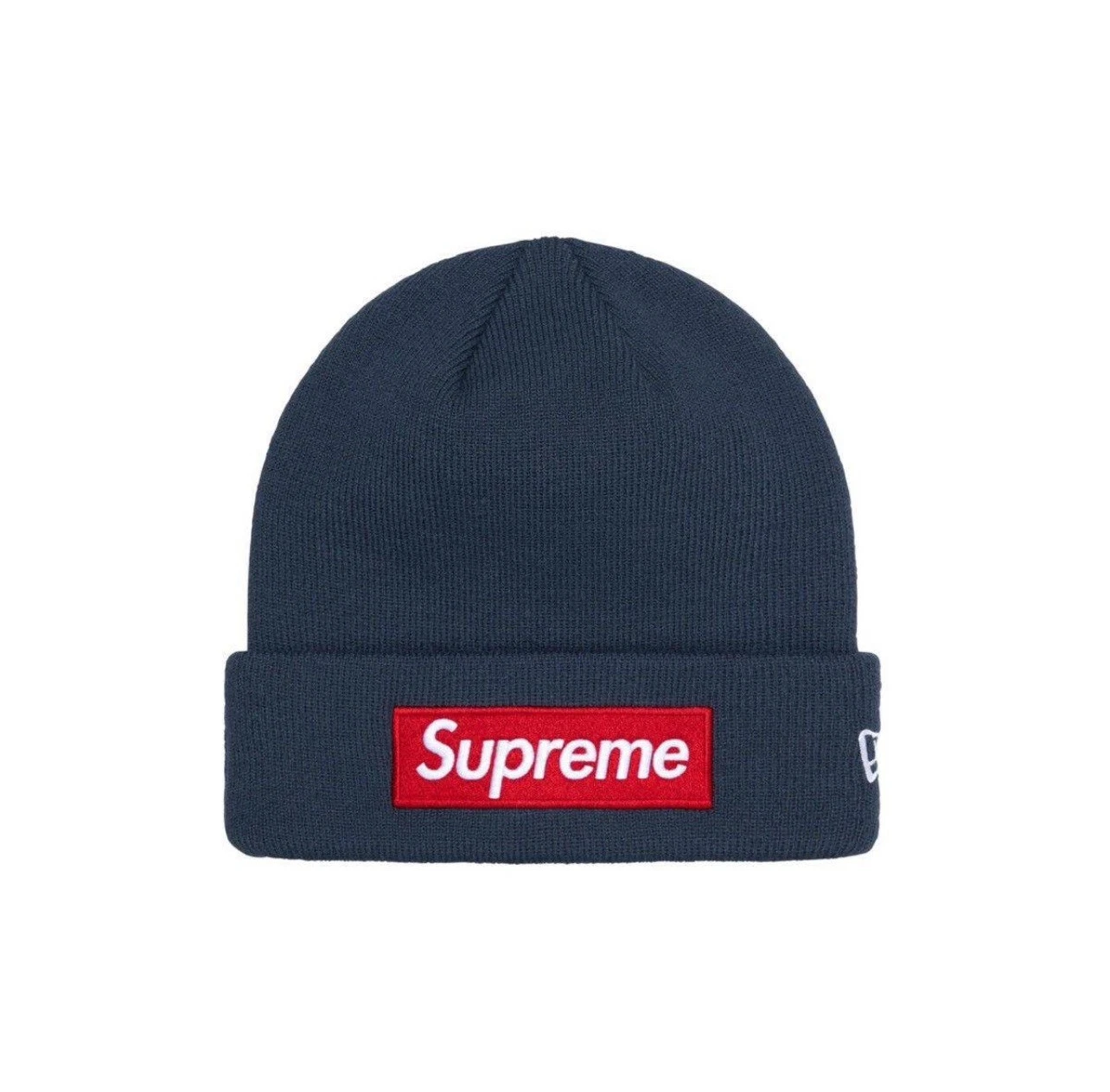 SUPREME X New Era BOX LOGO Beanie FW24   Marine   OS