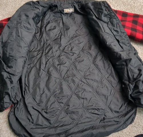 Vintage LL Bean Wool Jacket Made in USA Quilt Lined Insulated Plaid Medium - Picture 5 of 7