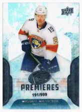 2016-17 UPPER DECK ICE PREMIERES MICHAEL MATHESON ROOKIE 191/999 FLORIDA