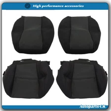 Top Bottom Cloth Seat Cover Black For Chevy Silverado 1500 2500HD 3500HD 2007-14