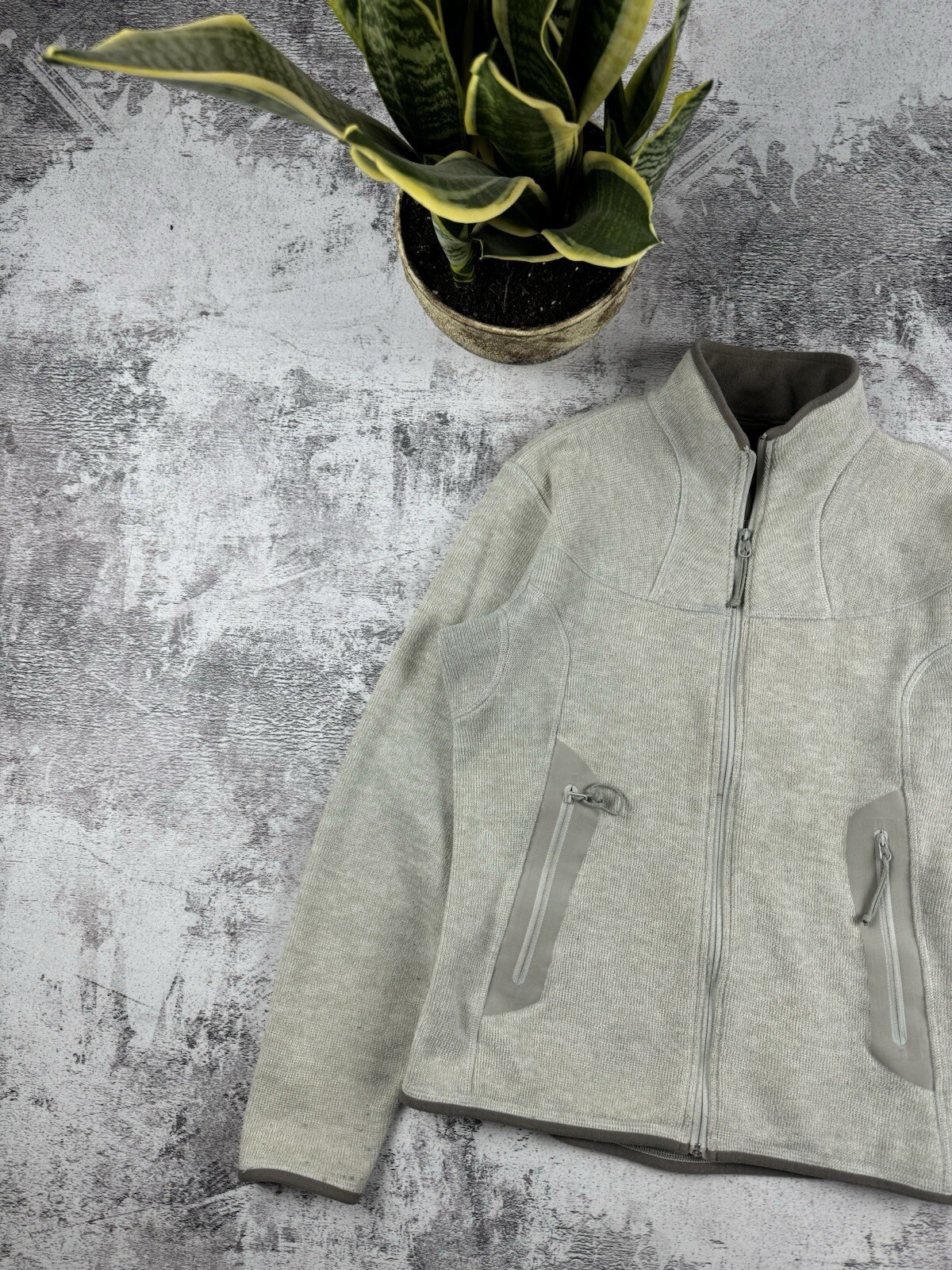 ARC'TERYX Giacca donna vintage anni 90 Arcteryx beige outdoor Polartec Gorpcore pile zip