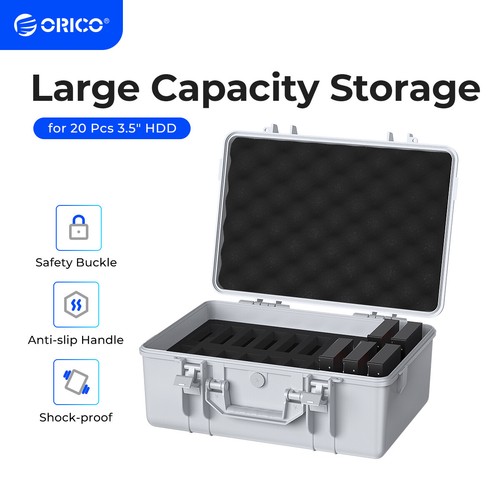 ORICO 20 Bay Hard Drive Case Shockproof Anti-Static for for WD/Seagate/Toshiba - Picture 2 of 12