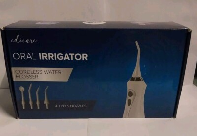 Edicare Munddusche, Zahnreinigung, Tragbar, Dental Clean Wiederaufladbar 4 Düsen