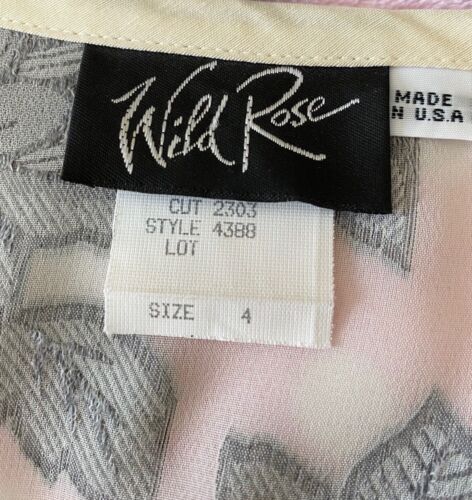 EUC WILD ROSE GREY & CREAM SZ. 4 AFTERNOON DRESS-VERY UNIQUE/1940'S? FABULOUS! - Picture 7 of 7