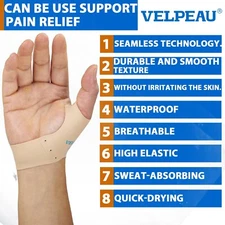 2X Medical Wrist Thumb Compression Sleeve Support Brace Stabiliser Arthrities M