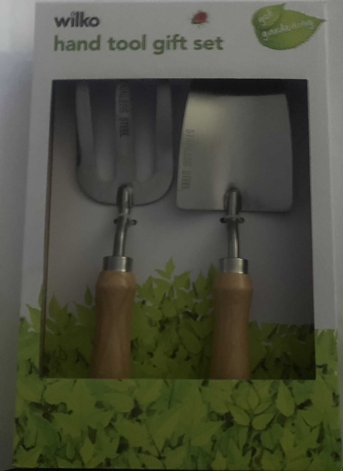 Stainless Steel Garden Hand Trowel and Hand Fork Set - Ash Wooden Handle