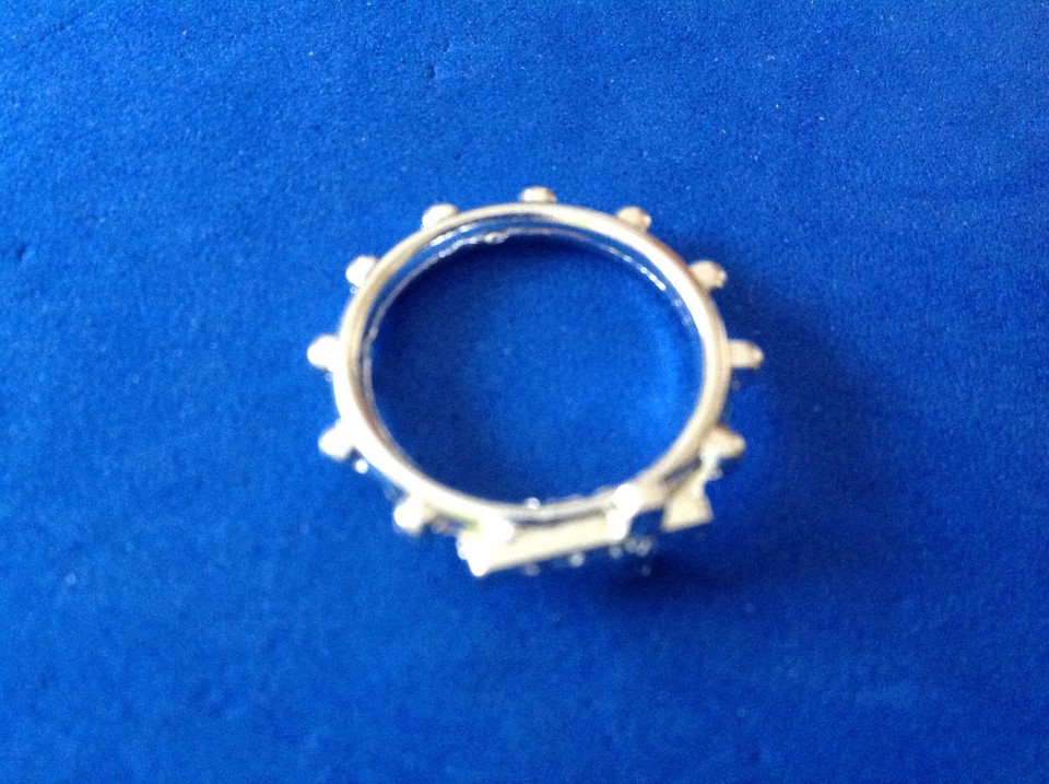Single Decade Prayer Ring - 925 Sterling Silver, 20mm (0.79") Size UK T, Handmade In Italy