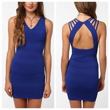 Vintage Urban Outfitters Wow Couture Blue Y2K Bandage Dress Bodycon Fairy Grunge
