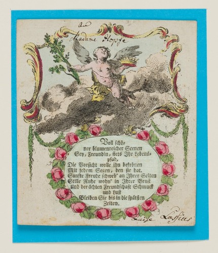 Glückwunschkarte auf die Freundschaft, um 1790, Glückwunschb Unbekannt (18.Jhd) - Picture 2 of 4