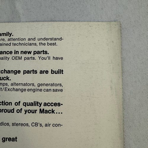 Mack Truck Advertising Brochure Card Flyer Glider Kit - Picture 2 of 4