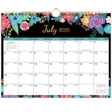 Floral Design Wall Calendar for 2025-2026 Thick Paper with Twin-wire Binding