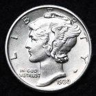1930 Mercury Silver Dime Nice AU FREE SHIPPING